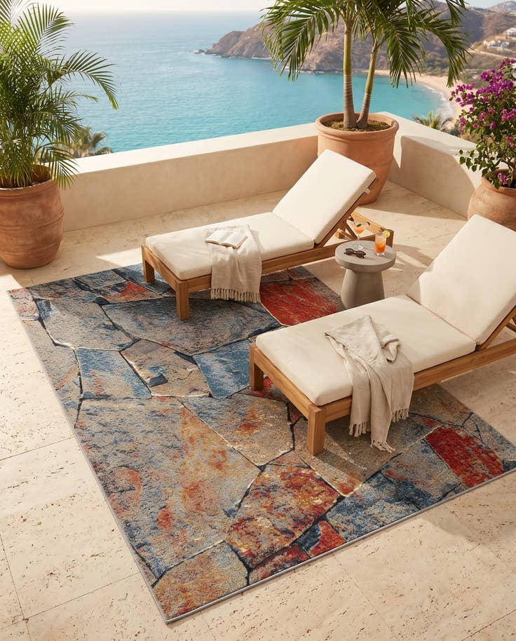 Detail image of 5' x 7' Easy-Clean Modern Indoor / Outdoor Rug