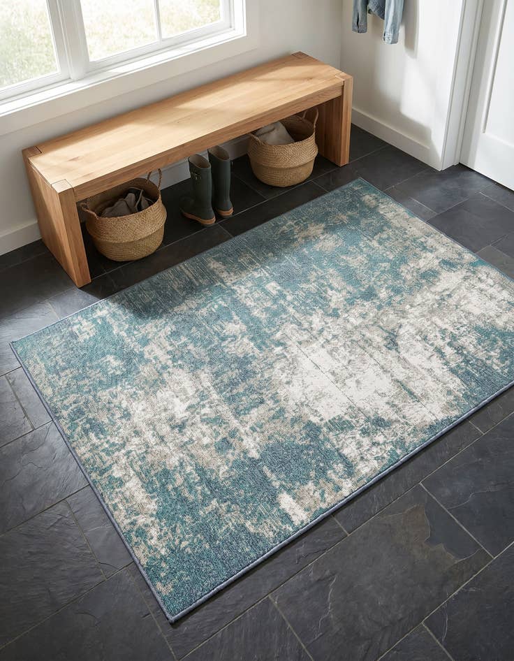 Detail image of 4' x 6' Easy-Clean Coastal Indoor / Outdoor Rug