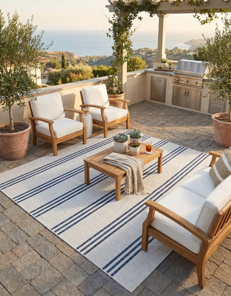 Detail image of 7' 10 x 7' 10 Easy-Clean Jill Zarin Anguilla Indoor / Outdoor Square Rug