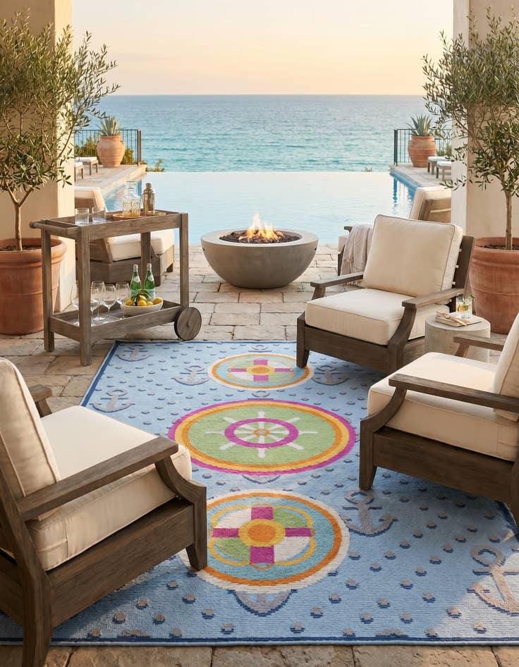 Detail image of 5' 3 x 7' 7 Easy-Clean Indoor / Outdoor Rug