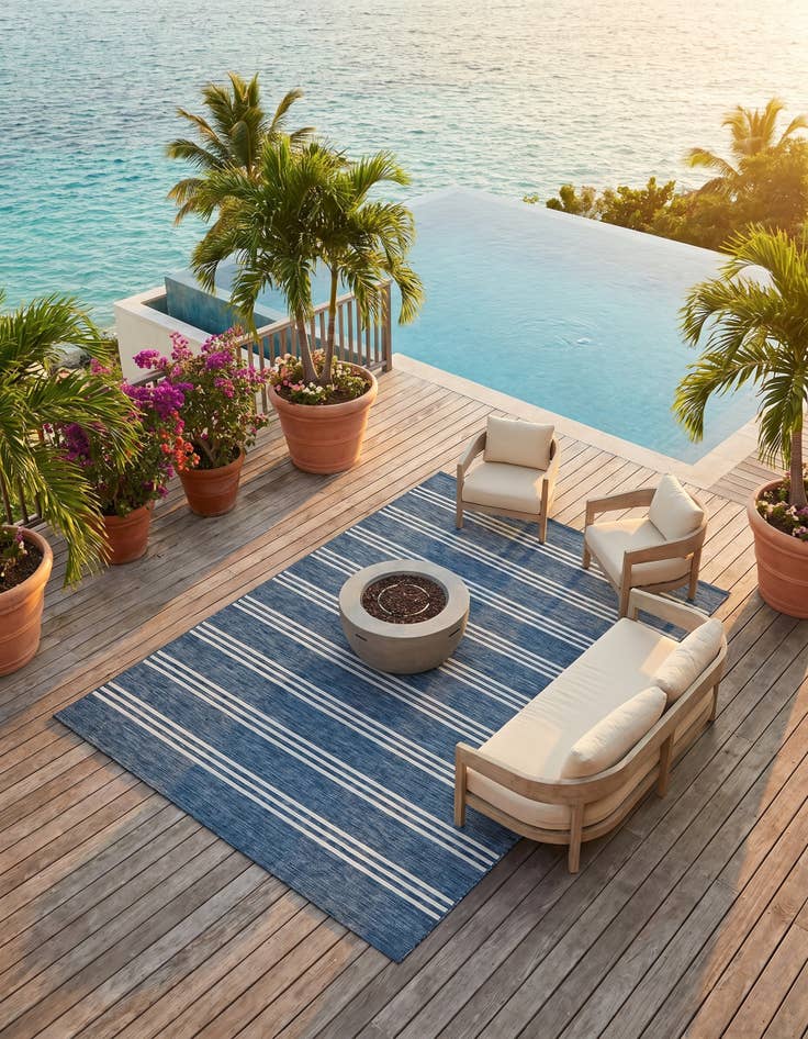 Detail image of 9' x 12' Easy-Clean Jill Zarin Anguilla Indoor / Outdoor Rug