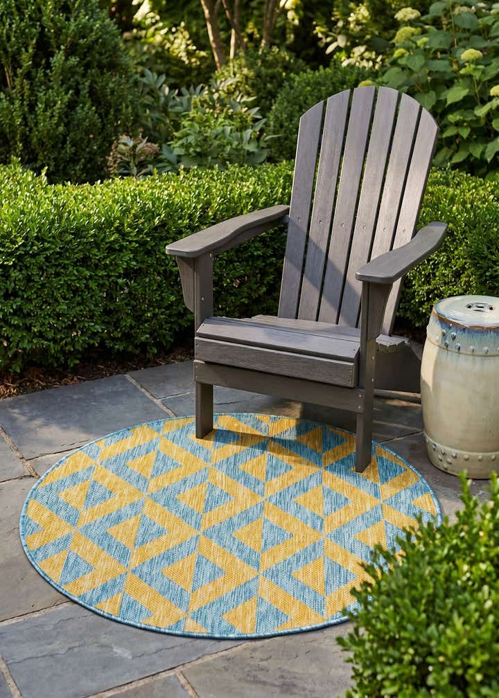 3' x 3' Easy-Clean Jill Zarin Napa Indoor / Outdoor Round Rug