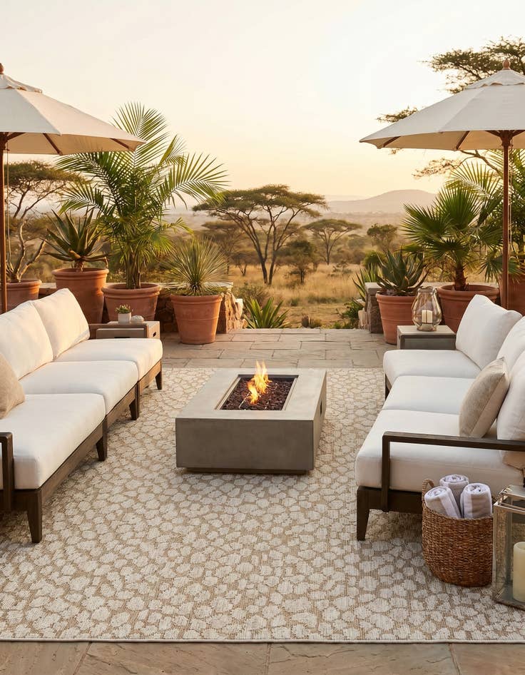 Detail image of 7' 10 x 7' 10 Easy-Clean Safari Indoor / Outdoor Square Rug