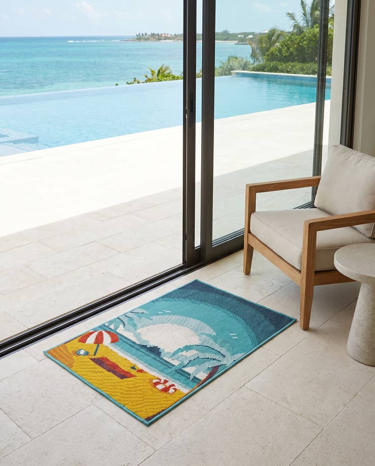 Detail image of 2' x 3' Easy-Clean Coastal Indoor / Outdoor Rug