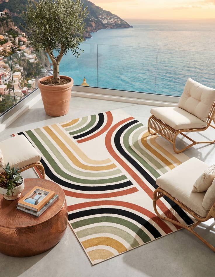 Detail image of 5' x 8' Easy-Clean Modern Indoor / Outdoor Rug