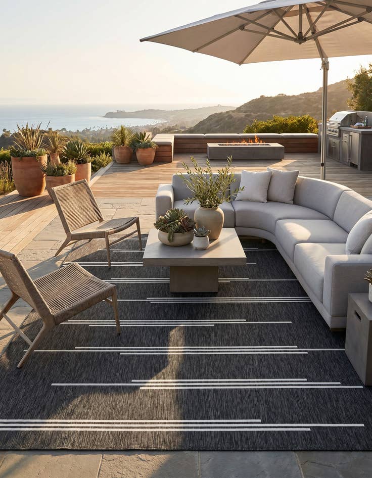 Detail image of 9' x 12' Easy-Clean Modern Indoor / Outdoor Rug