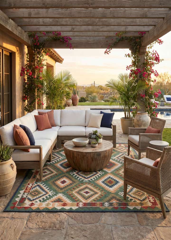 7' 10 x 10' Easy-Clean Baja Indoor / Outdoor Rug