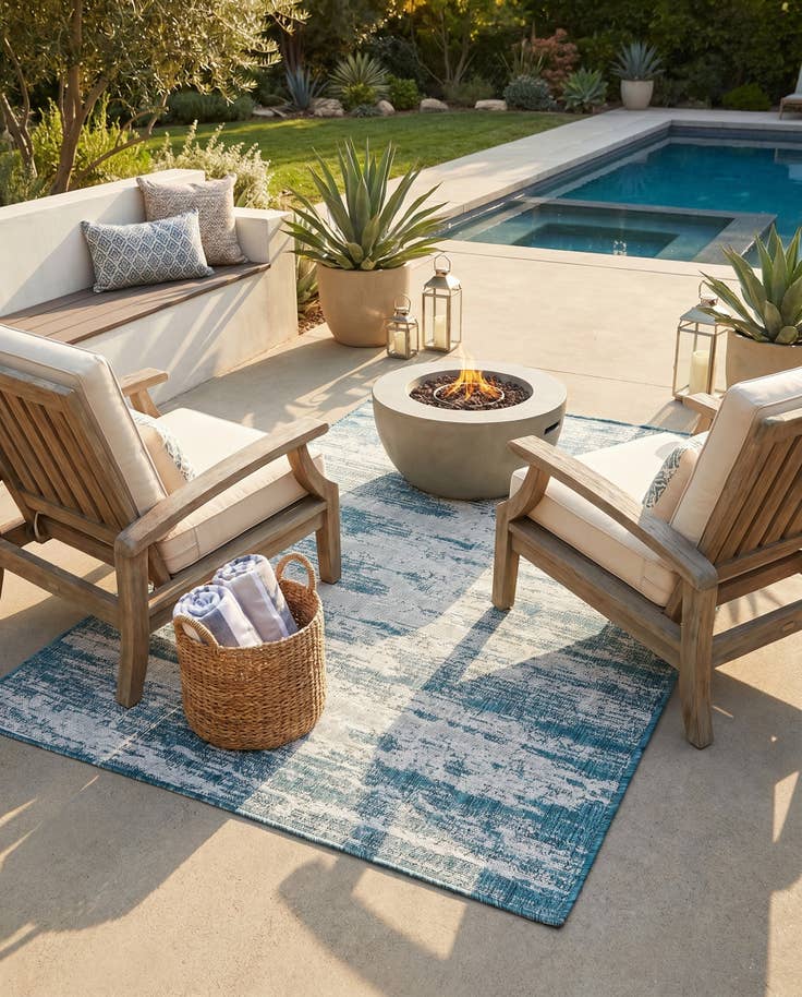 Detail image of 3' x 5' 3 Easy-Clean Modern Indoor / Outdoor Rug