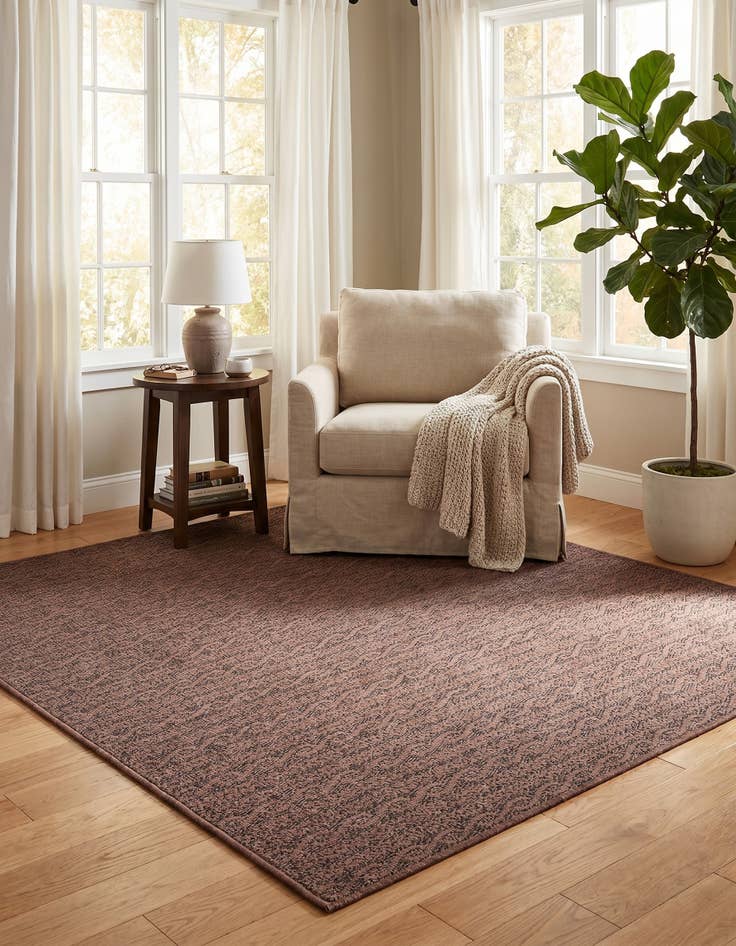 Detail image of 6' x 6' Easy-Clean Modern Indoor / Outdoor Square Rug