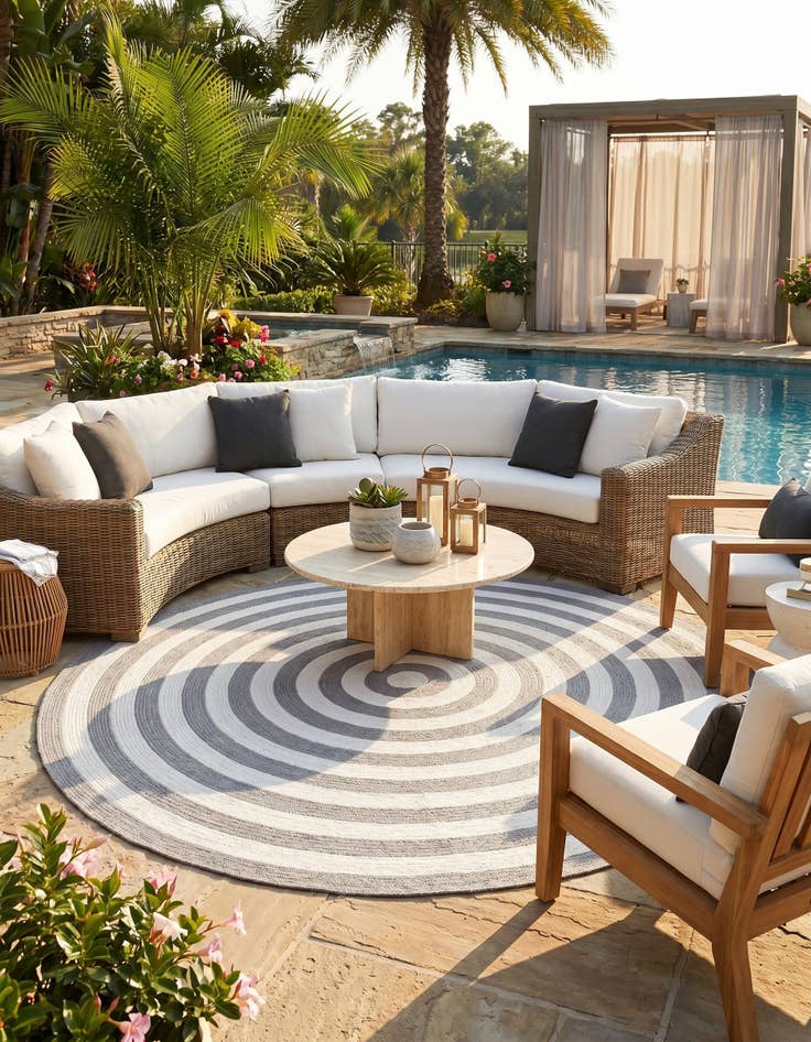 Detail image of 10' x 10' Easy-Clean Eco Verse Washable Indoor / Outdoor Round Rug