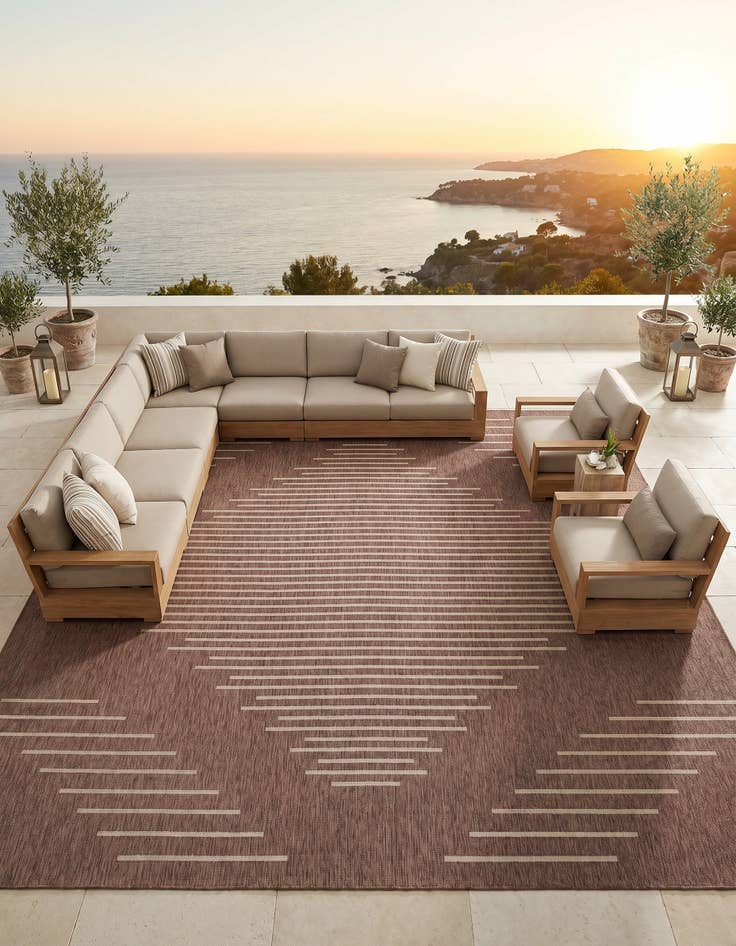 Detail image of 13' x 13' Easy-Clean Modern Indoor / Outdoor Square Rug