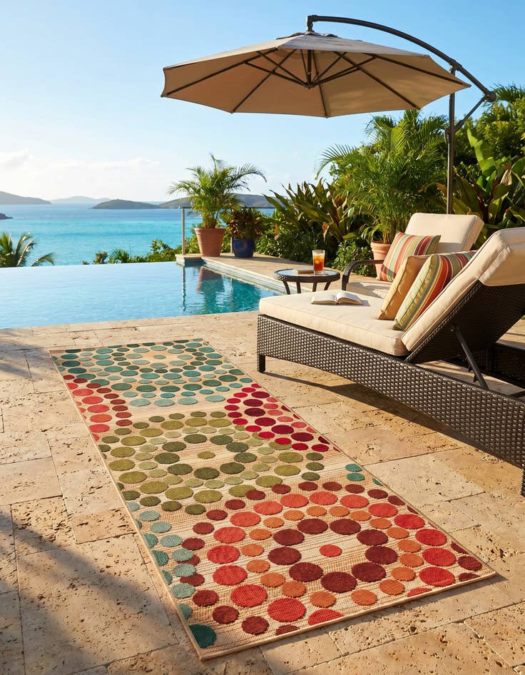 Detail image of 2' x 6' Easy-Clean Modern Indoor / Outdoor Runner Rug