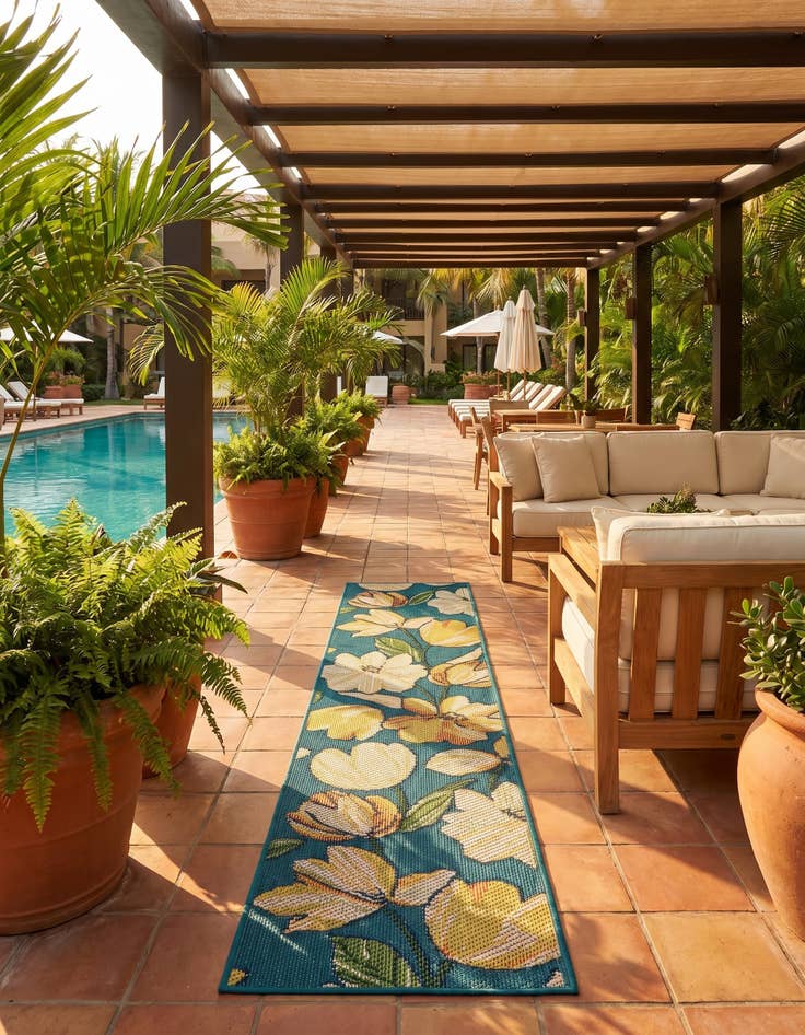 Detail image of 2' x 8' Easy-Clean Baja Indoor / Outdoor Runner Rug