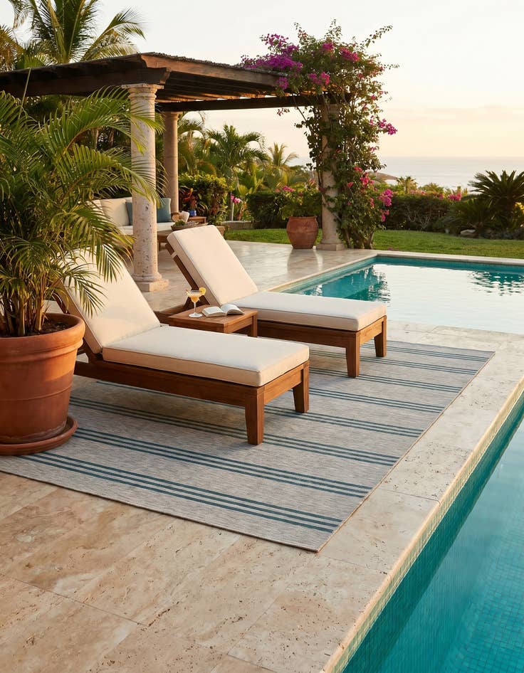 Detail image of 7' 10 x 10' Easy-Clean Jill Zarin Anguilla Indoor / Outdoor Rug