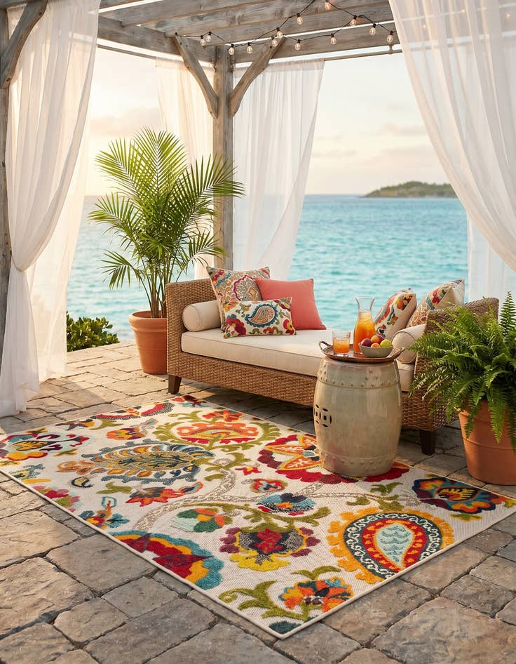 Detail image of 4' x 6' Easy-Clean Casablanca Indoor / Outdoor Rug