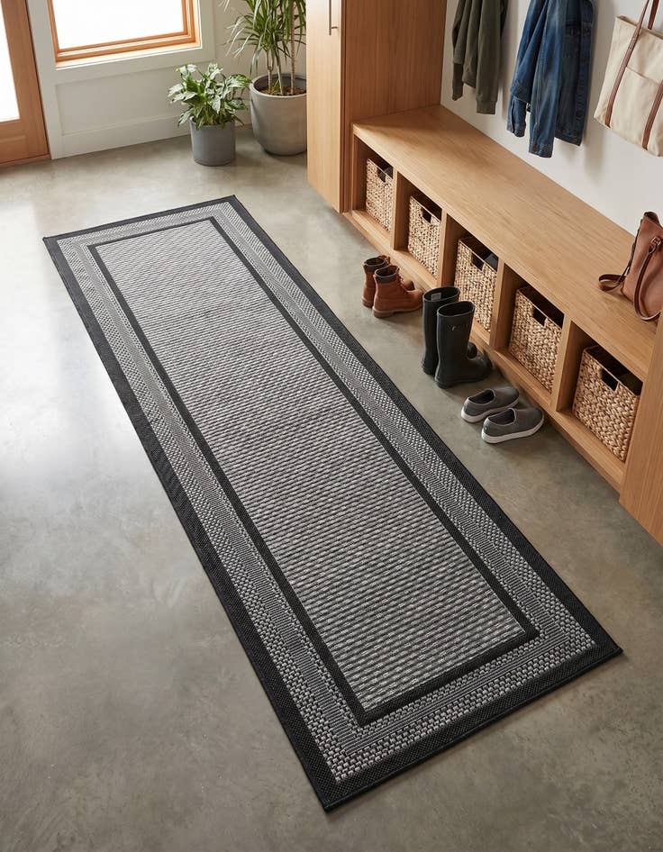 Detail image of 2' x 8' Easy-Clean Border Indoor / Outdoor Runner Rug