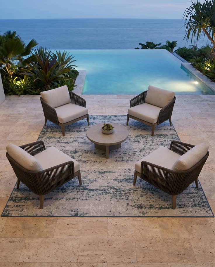 Detail image of 8' x 8' Easy-Clean Modern Indoor / Outdoor Square Rug