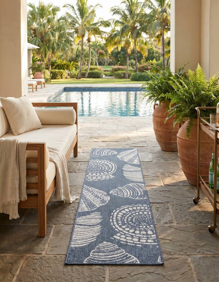 Detail image of 2' x 8' Easy-Clean Coastal Indoor / Outdoor Runner Rug