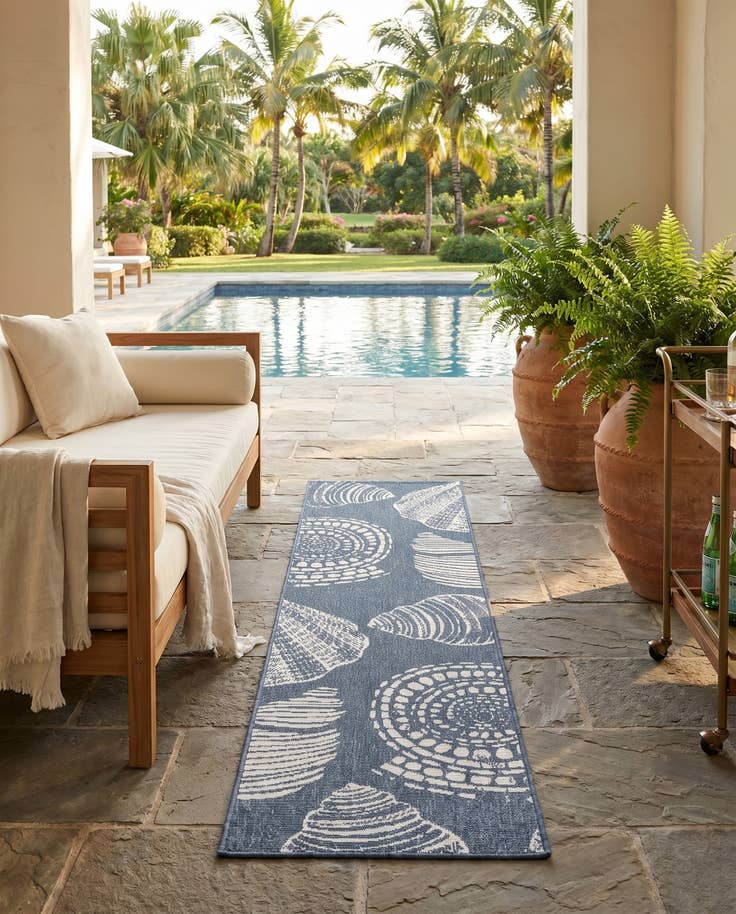 Detail image of 2' x 8' Easy-Clean Coastal Indoor / Outdoor Runner Rug