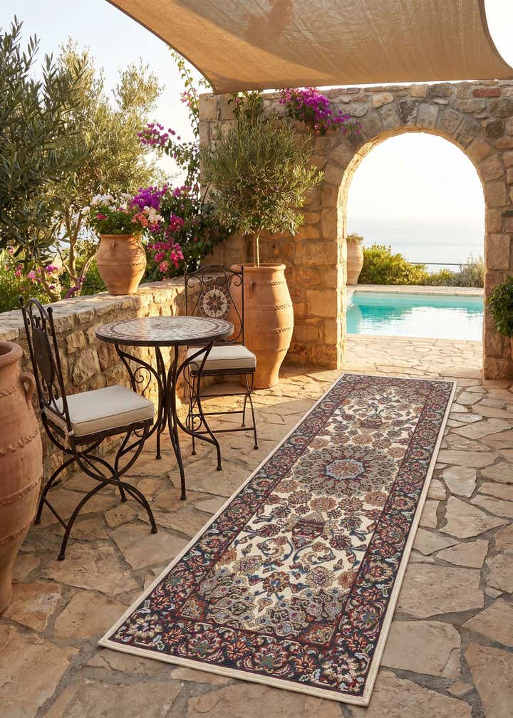2' x 6' 1 Easy-Clean Traditional Indoor / Outdoor Runner Rug