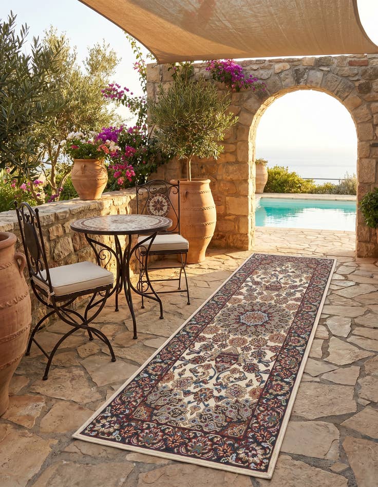 Detail image of 2' x 6' 1 Easy-Clean Traditional Indoor / Outdoor Runner Rug