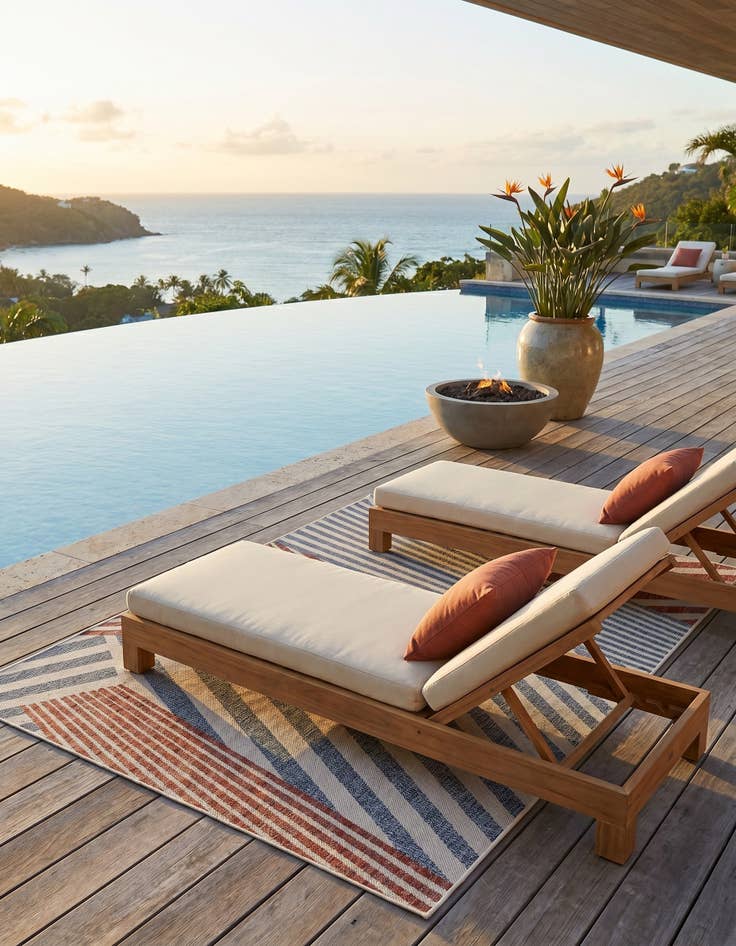 Detail image of 5' 3 x 8' Easy-Clean Jill Zarin Indoor / Outdoor Rug