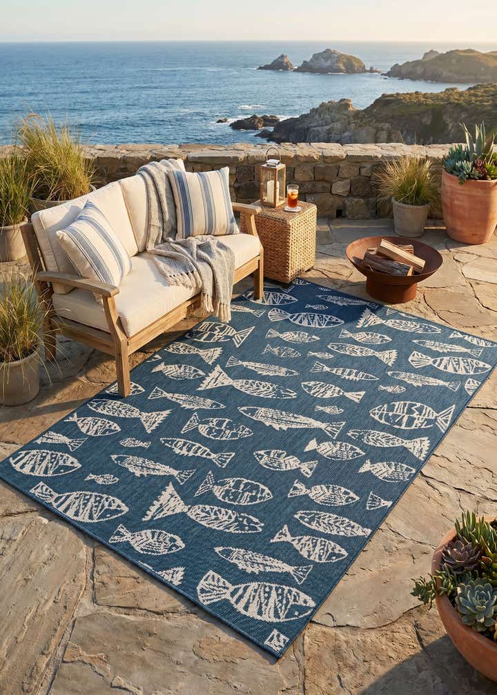 4' x 6' Easy-Clean Coastal Indoor / Outdoor Rug