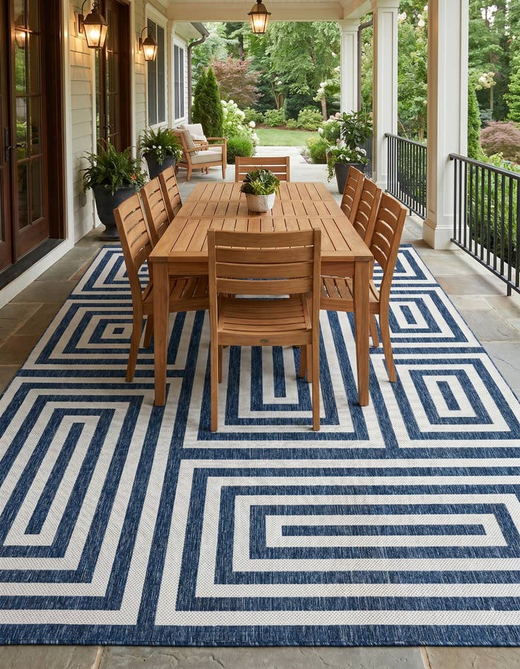 Detail image of 9' x 12' Easy-Clean Modern Indoor / Outdoor Rug