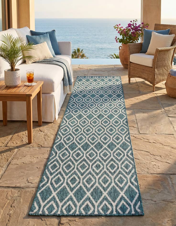 Detail image of 2' x 8' Easy-Clean Jill Zarin Turks and Caicos Indoor / Outdoor Runner Rug