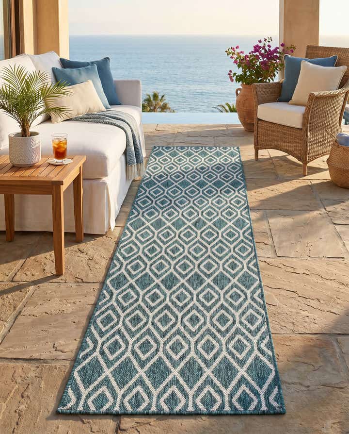 2' x 8' Easy-Clean Jill Zarin Turks and Caicos Indoor / Outdoor Runner Rug