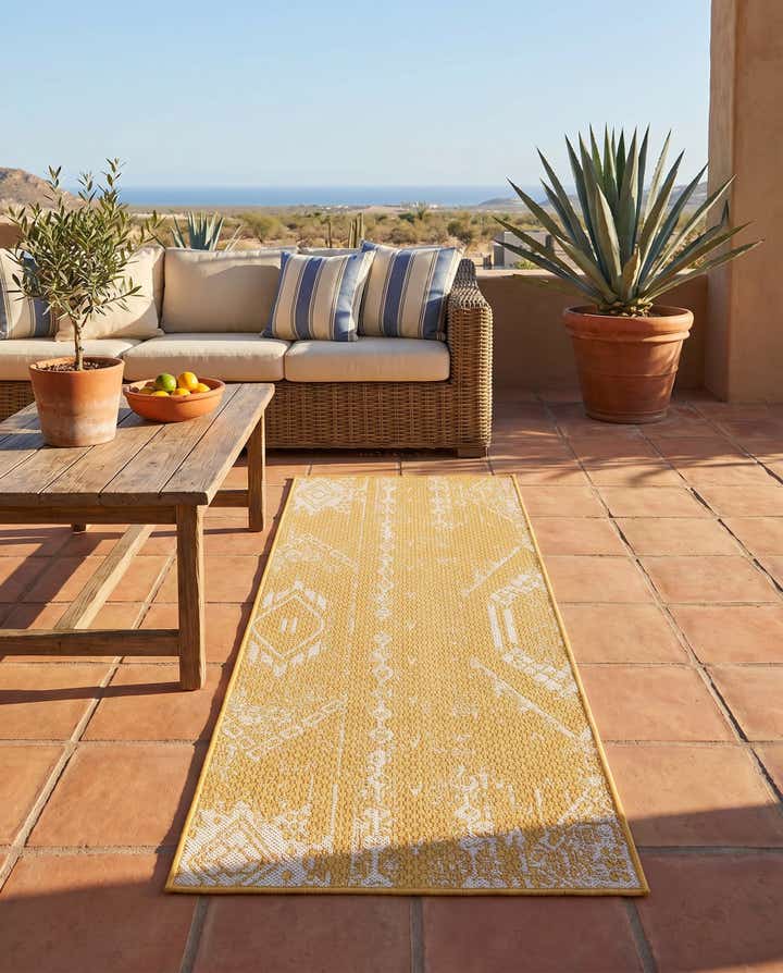 2' x 5' 3 Easy-Clean Bohemian Indoor / Outdoor Runner Rug
