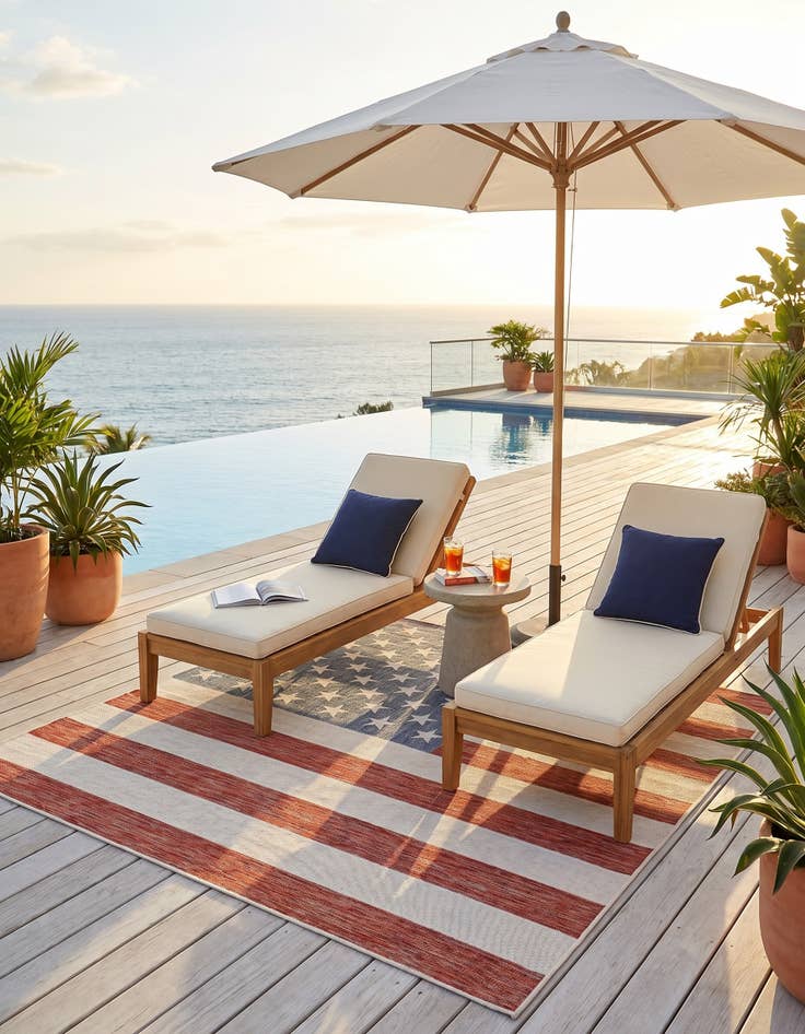 Detail image of 7' 10 x 7' 10 Easy-Clean Jill Zarin Indoor / Outdoor Square Rug