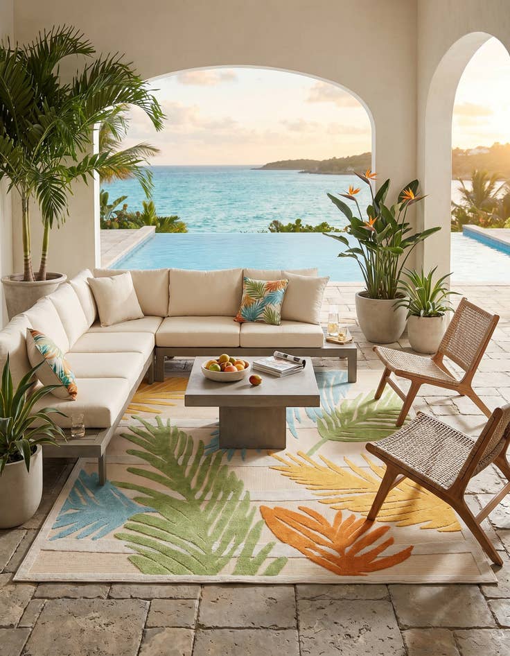 Detail image of 9' x 12' Easy-Clean Aruba Indoor / Outdoor Rug