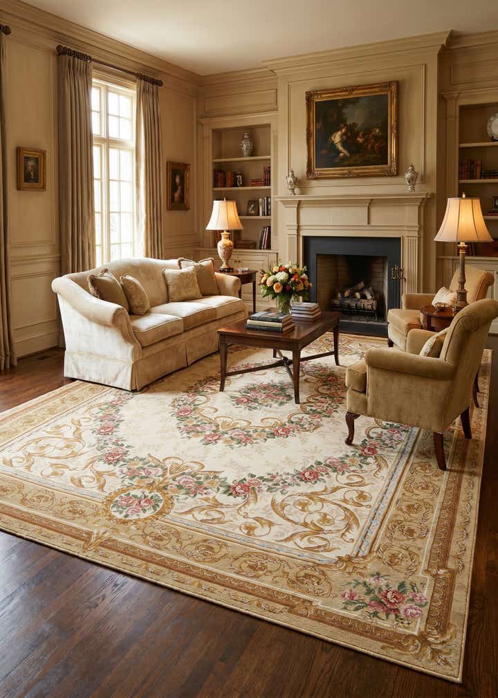 9' x 12' Easy-Clean Traditional Indoor / Outdoor Rug