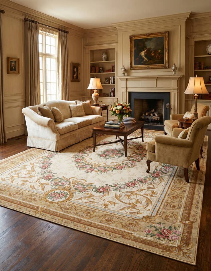 Detail image of 9' x 12' Easy-Clean Traditional Indoor / Outdoor Rug