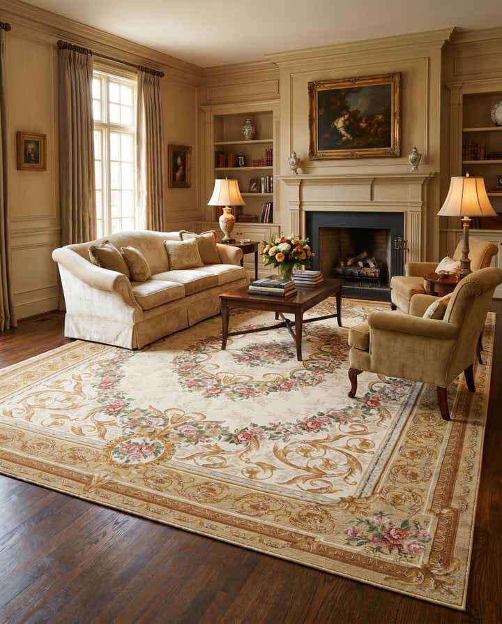 9' x 12' Easy-Clean Traditional Indoor / Outdoor Rug