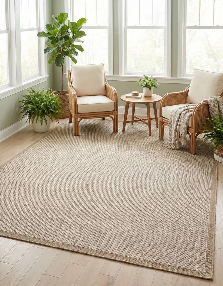 Detail image of 7' 10 x 10' Easy-Clean Border Indoor / Outdoor Rug