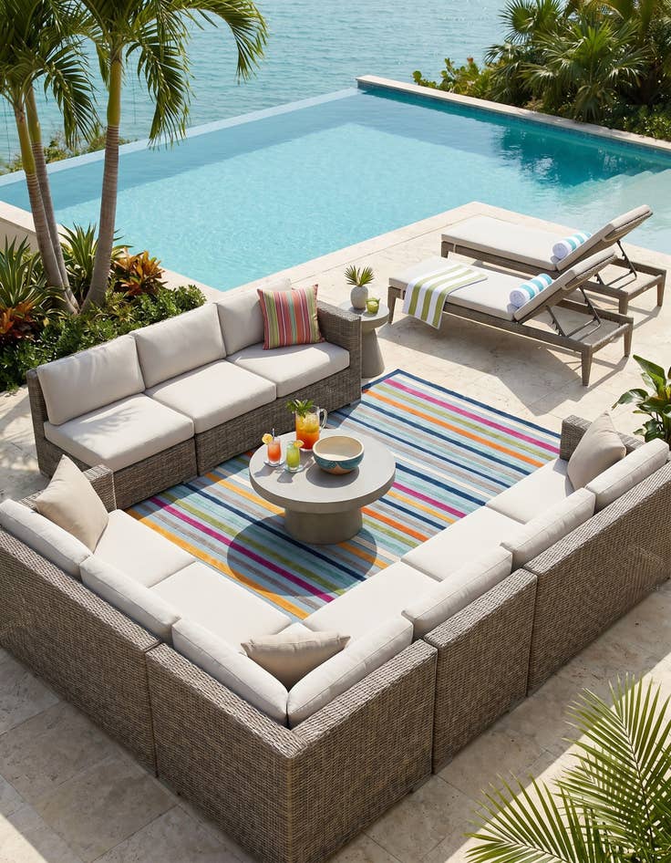 Detail image of 7' x 10' Easy-Clean Aruba Indoor / Outdoor Rug