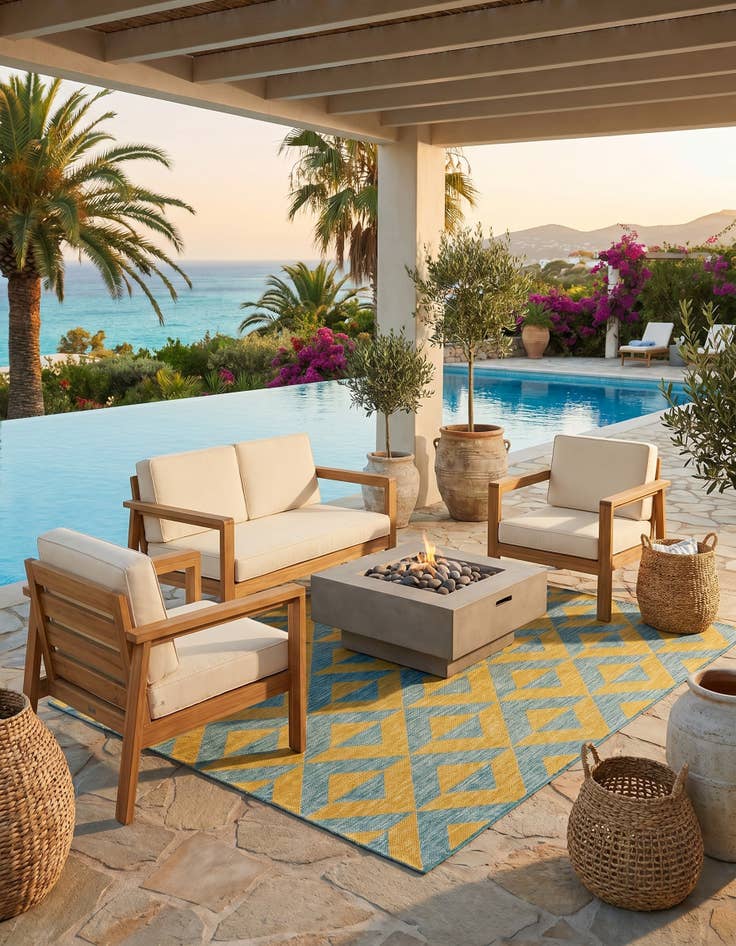 Detail image of 5' 3 x 8' Easy-Clean Jill Zarin Napa Indoor / Outdoor Rug