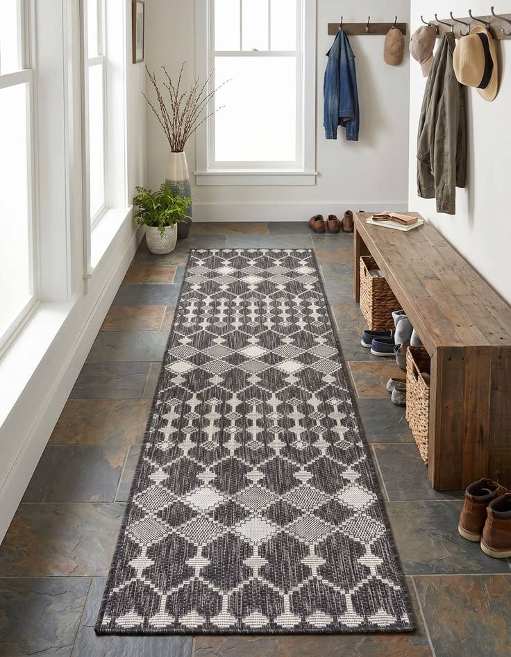 Detail image of 2' x 8' Easy-Clean Trellis Indoor / Outdoor Runner Rug