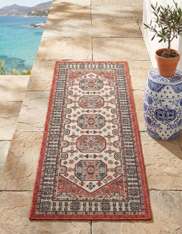 Detail image of 2' x 5' Easy-Clean Traditional Indoor / Outdoor Runner Rug