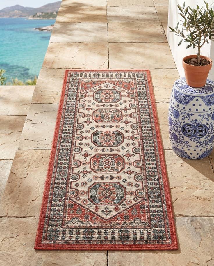 Detail image of 2' x 5' Easy-Clean Traditional Indoor / Outdoor Runner Rug