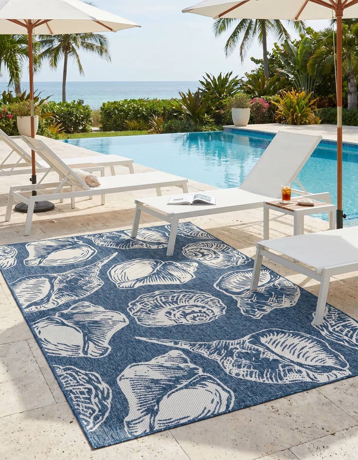 Detail image of 6' x 9' Easy-Clean Coastal Indoor / Outdoor Rug