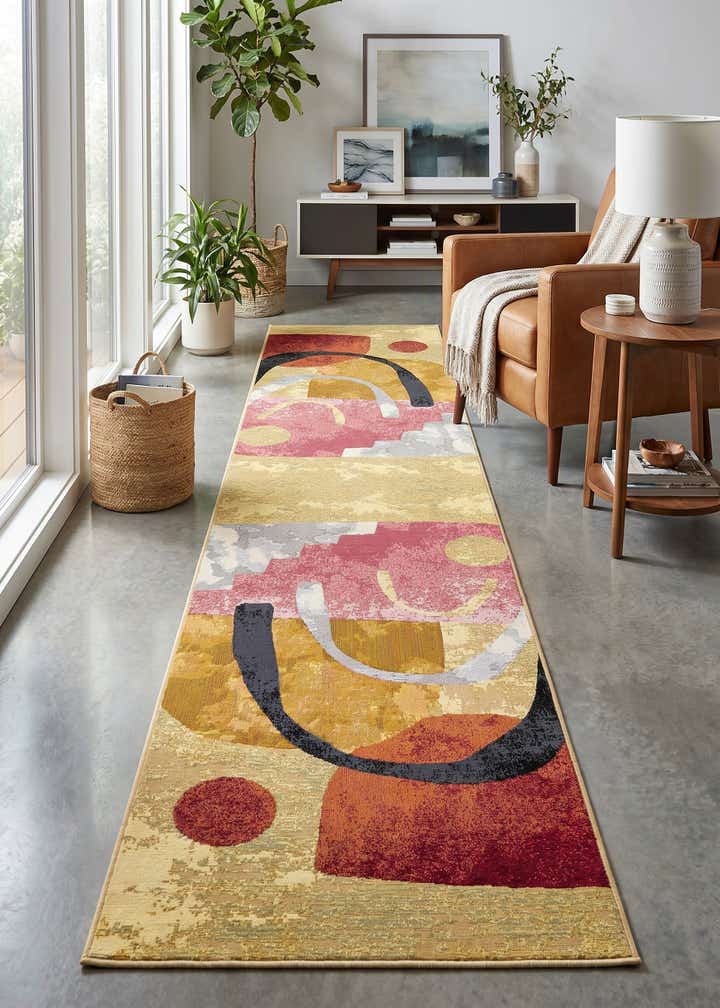 2' 7 x 12' Easy-Clean Modern Indoor / Outdoor Runner Rug