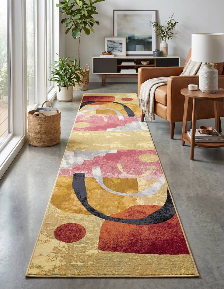 Detail image of 2' 7 x 12' Easy-Clean Modern Indoor / Outdoor Runner Rug