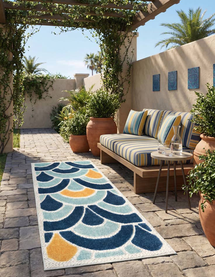 Detail image of 2' x 6' Easy-Clean Belize Indoor / Outdoor Runner Rug