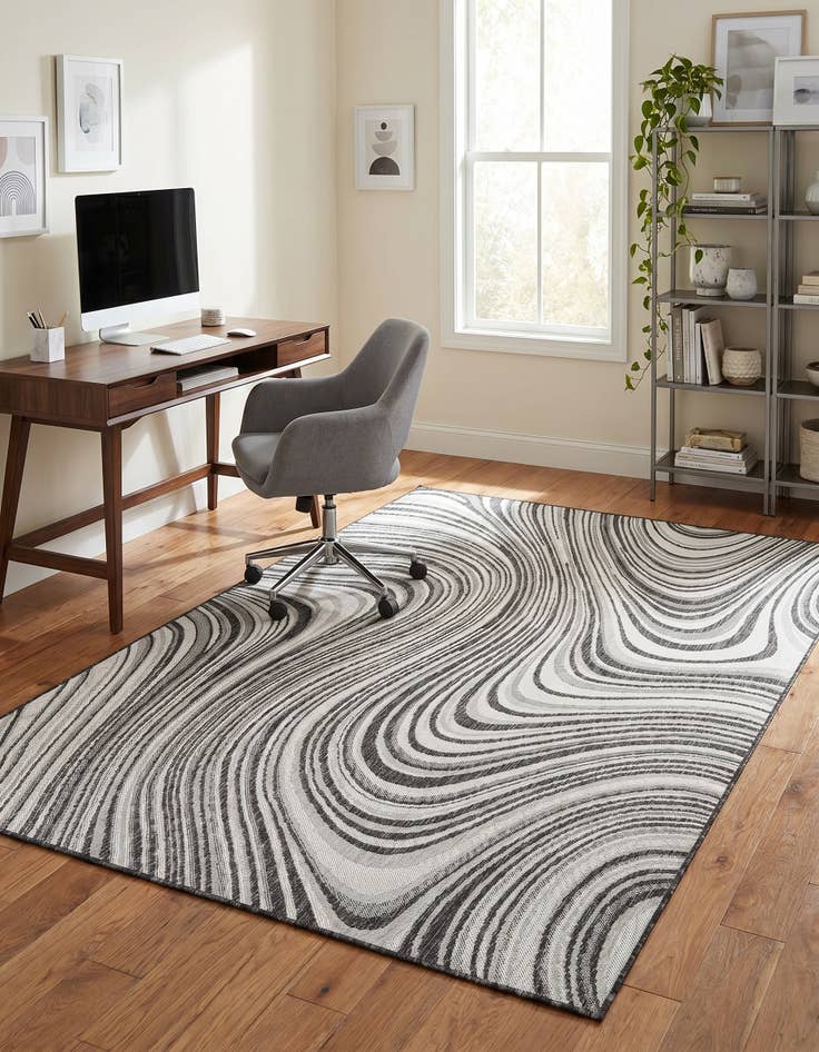 Detail image of 5' 3 x 8' Easy-Clean Modern Indoor / Outdoor Rug