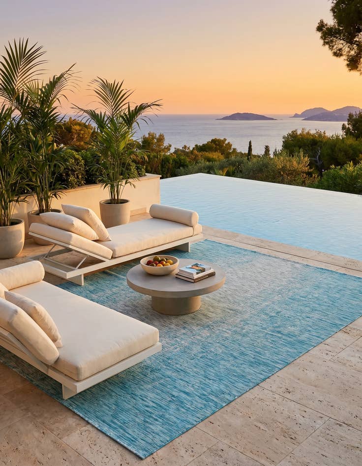 Detail image of 7' x 10' Easy-Clean Modern Indoor / Outdoor Rug