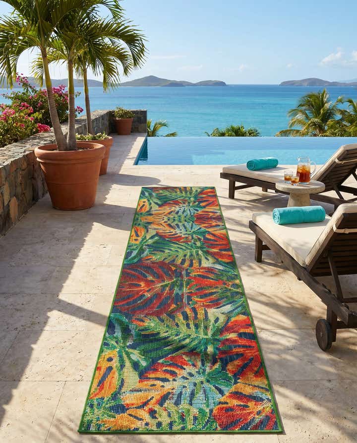 2' 7 x 12' Easy-Clean Baja Indoor / Outdoor Runner Rug