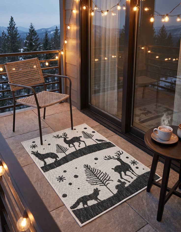 Detail image of 2' x 3' Easy-Clean Holiday Indoor / Outdoor Rug